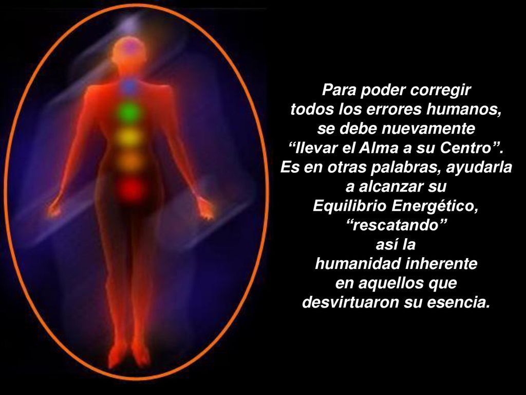 Para poder corregir todos los errores humanos, se debe nuevamente llevar el Alma a su Centro .
