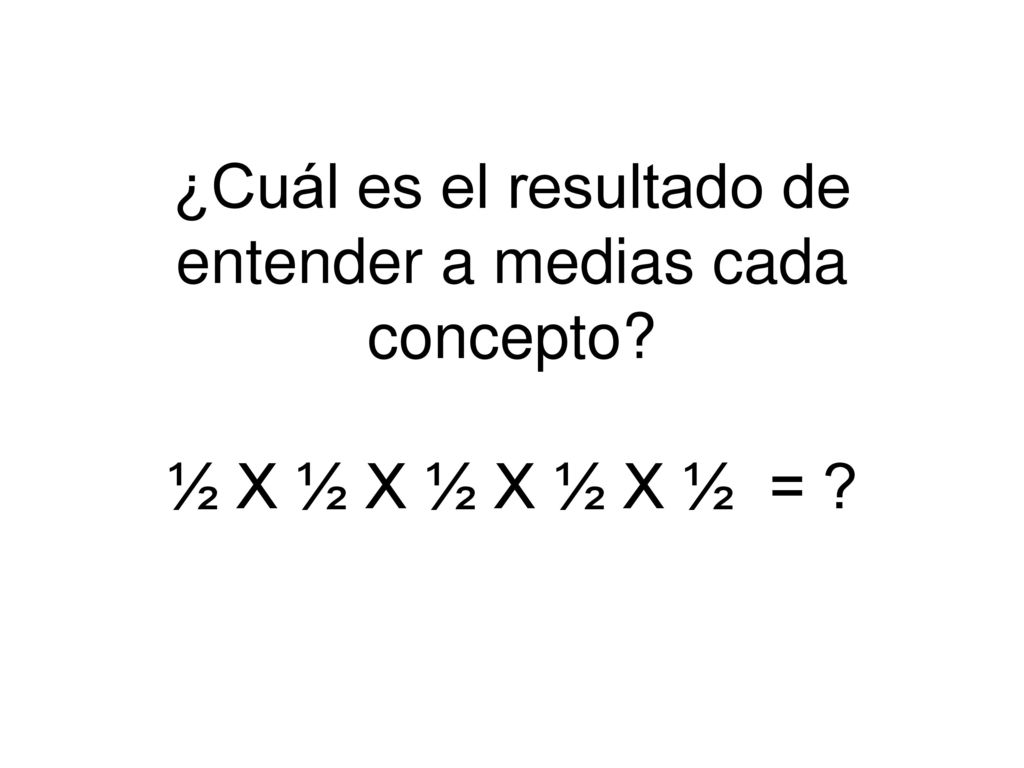 ¿Cuál es el resultado de entender a medias cada concepto