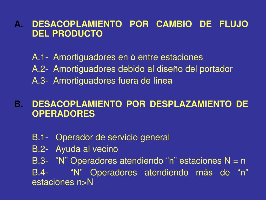 DESACOPLAMIENTO POR CAMBIO DE FLUJO DEL PRODUCTO