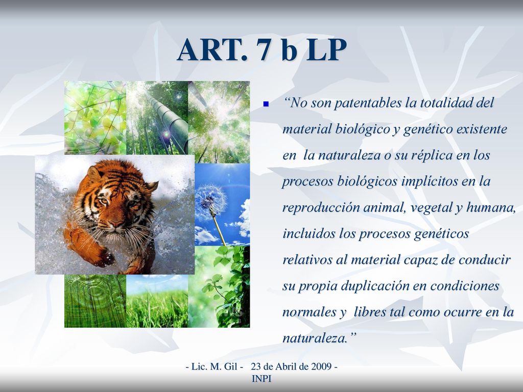 - Lic. M. Gil - 23 de Abril de INPI