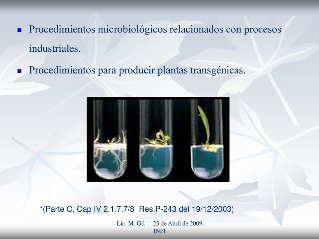 - Lic. M. Gil - 23 de Abril de INPI