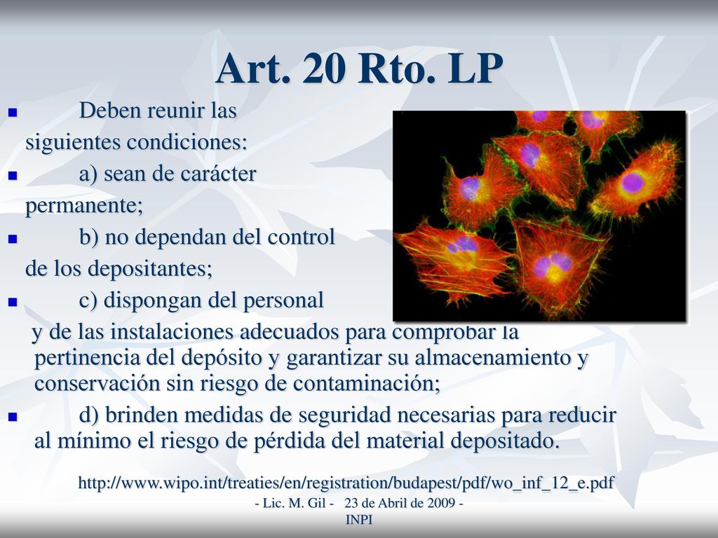 - Lic. M. Gil - 23 de Abril de INPI