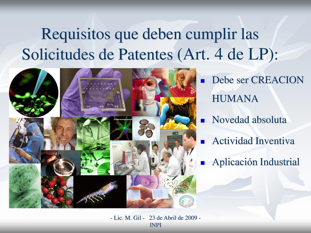 - Lic. M. Gil - 23 de Abril de INPI
