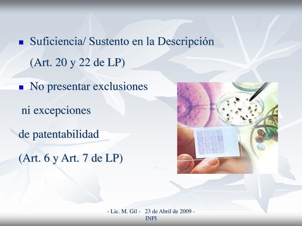 - Lic. M. Gil - 23 de Abril de INPI