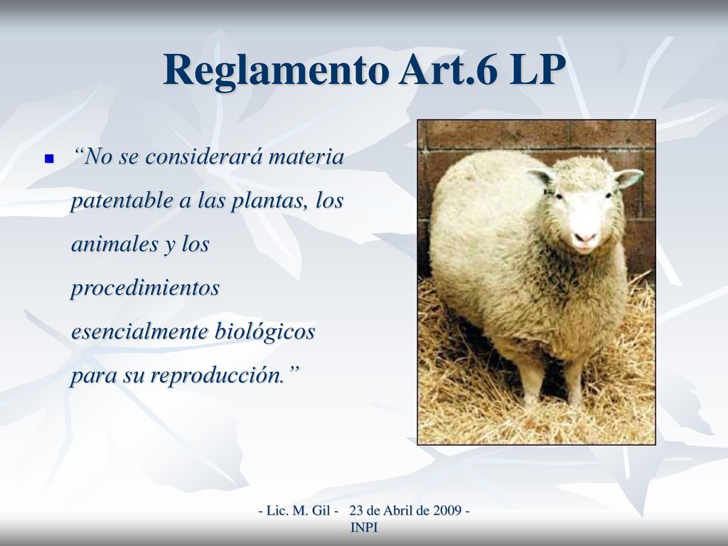 - Lic. M. Gil - 23 de Abril de INPI