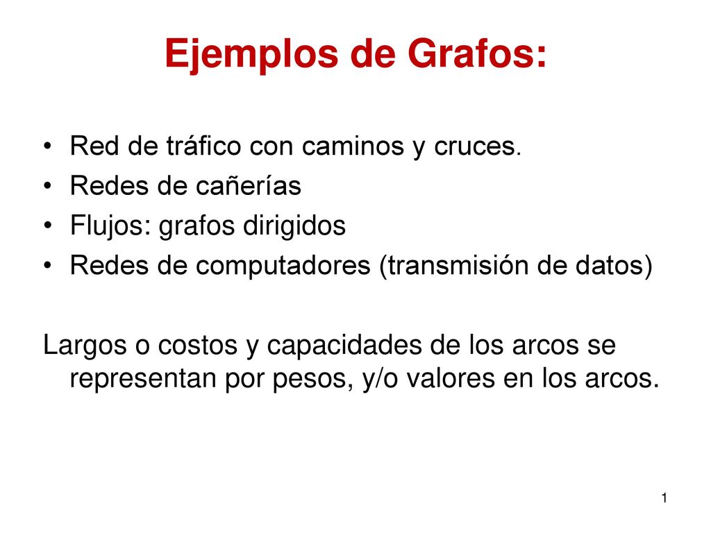 Ejemplos de Grafos: Red de tráfico con caminos y cruces.