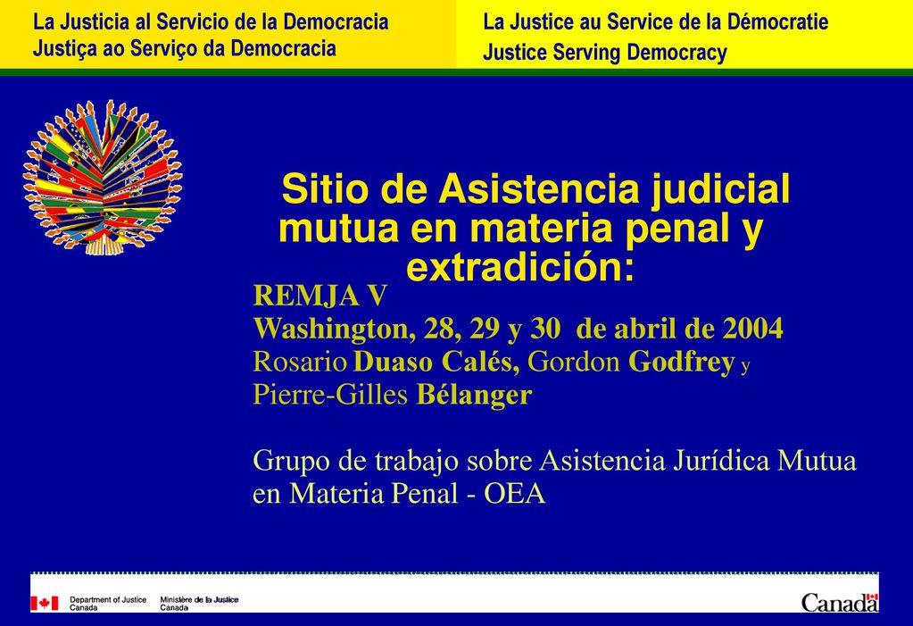 Sitio de Asistencia judicial mutua en materia penal y extradición: