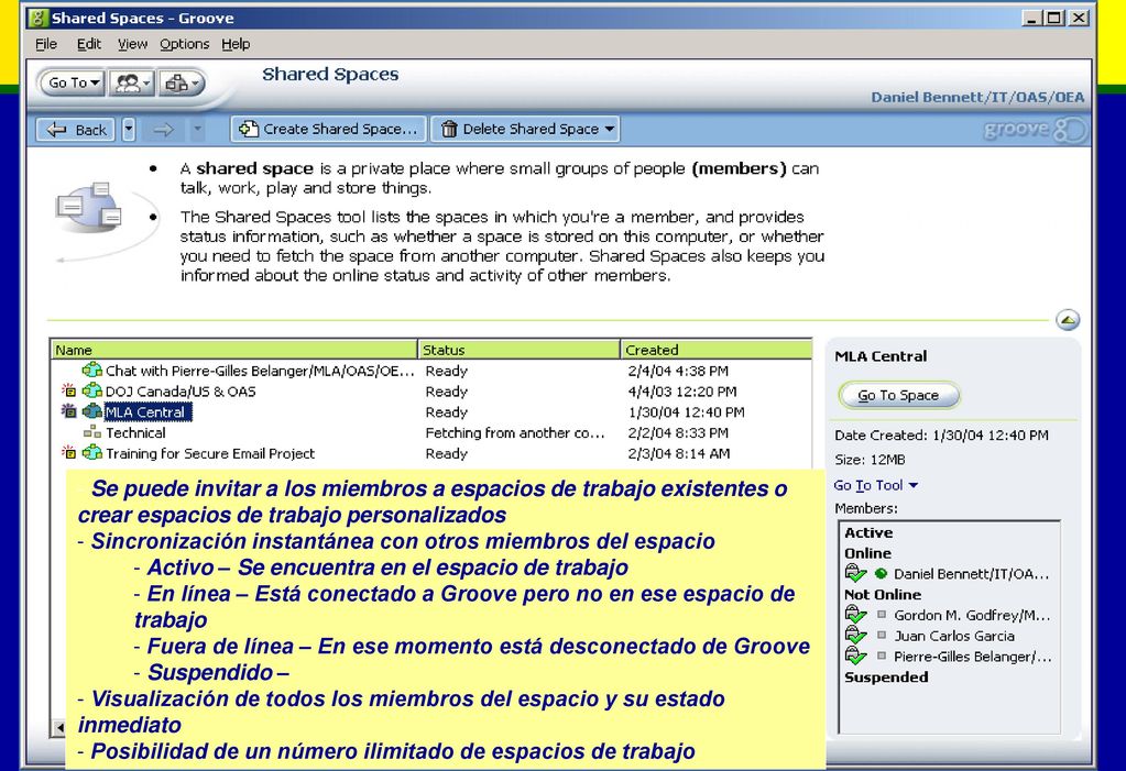 Se puede invitar a los miembros a espacios de trabajo existentes o crear espacios de trabajo personalizados