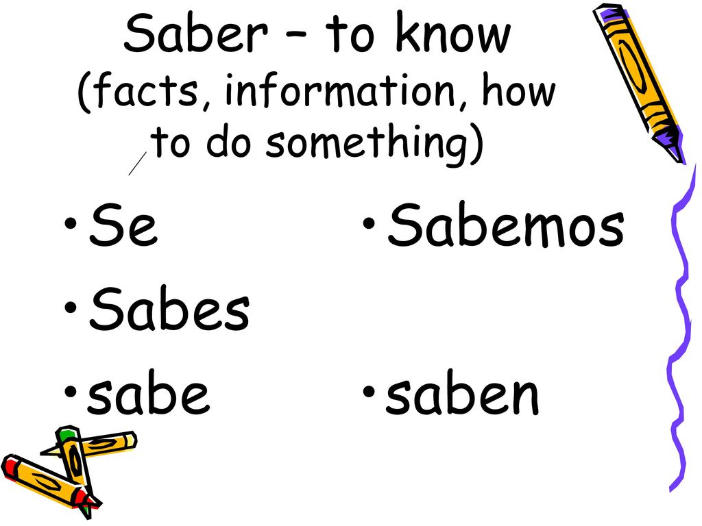 Saber – to know (facts, information, how to do something)