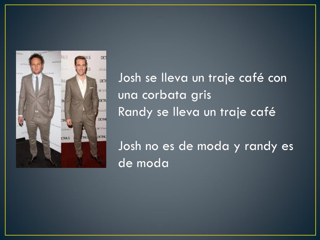 Josh se lleva un traje café con una corbata gris