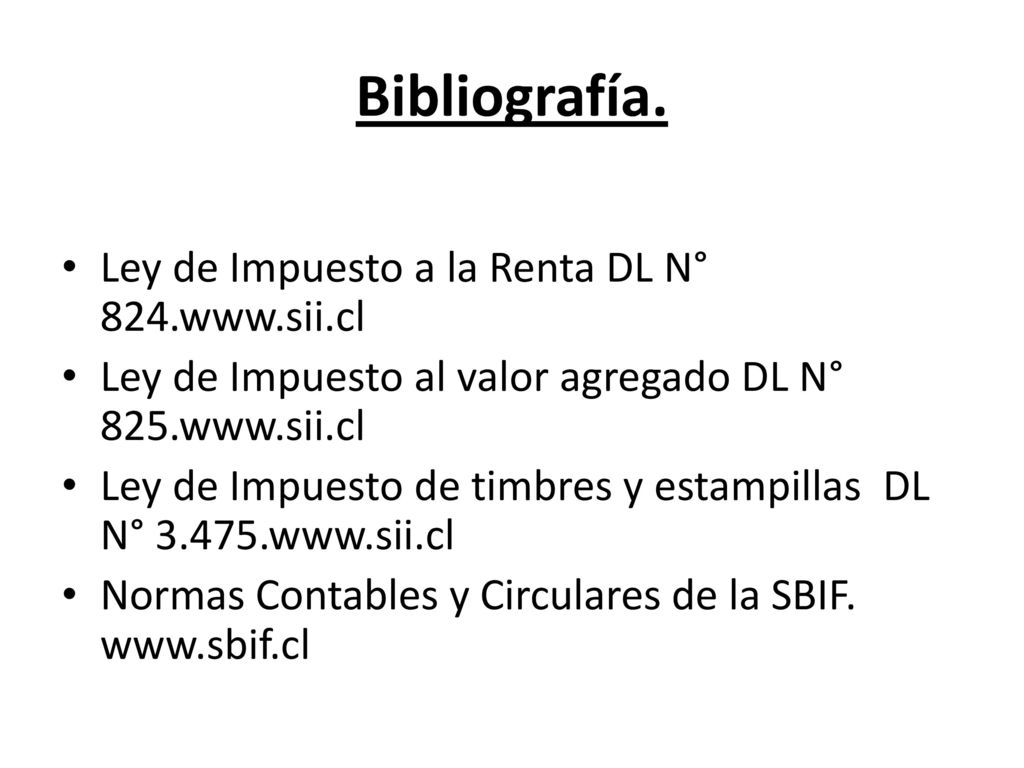 Bibliografía. Ley de Impuesto a la Renta DL N° 824.