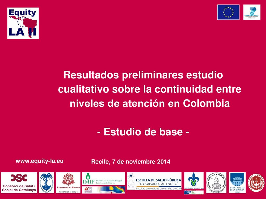 Resultados preliminares estudio cualitativo sobre la continuidad entre niveles de atención en Colombia
