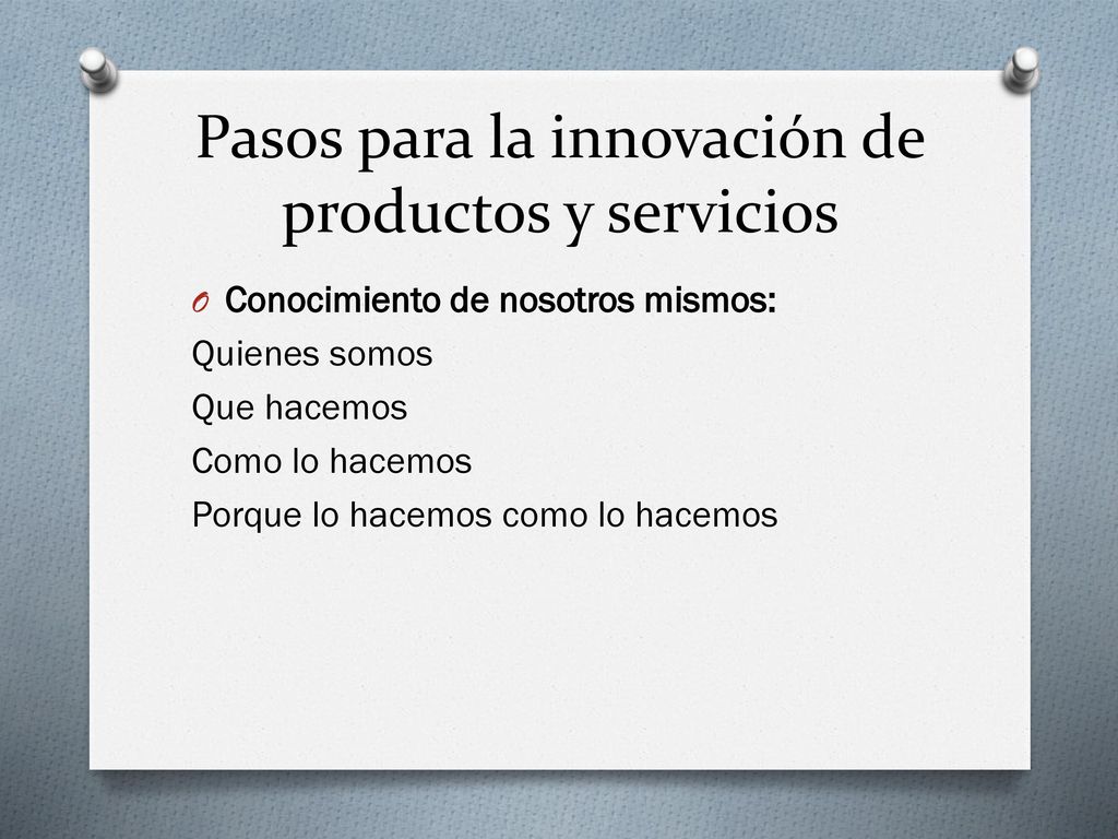 Pasos para la innovación de productos y servicios