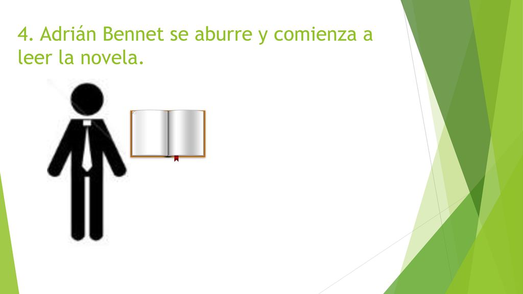4. Adrián Bennet se aburre y comienza a leer la novela.
