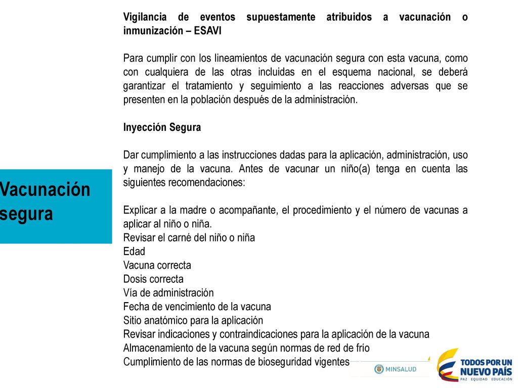 Vigilancia de eventos supuestamente atribuidos a vacunación o inmunización – ESAVI