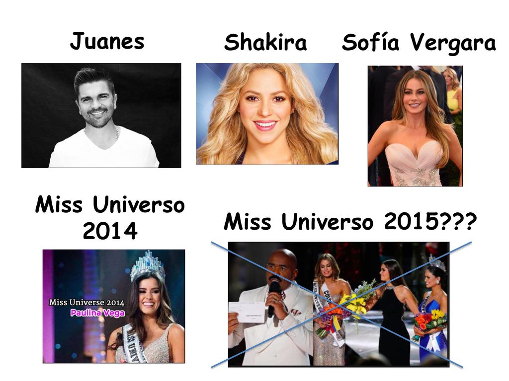 Juanes Shakira Sofía Vergara Miss Universo 2014 Miss Universo 2015