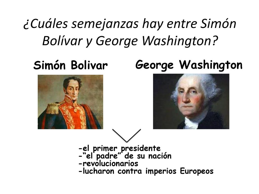 ¿Cuáles semejanzas hay entre Simón Bolívar y George Washington