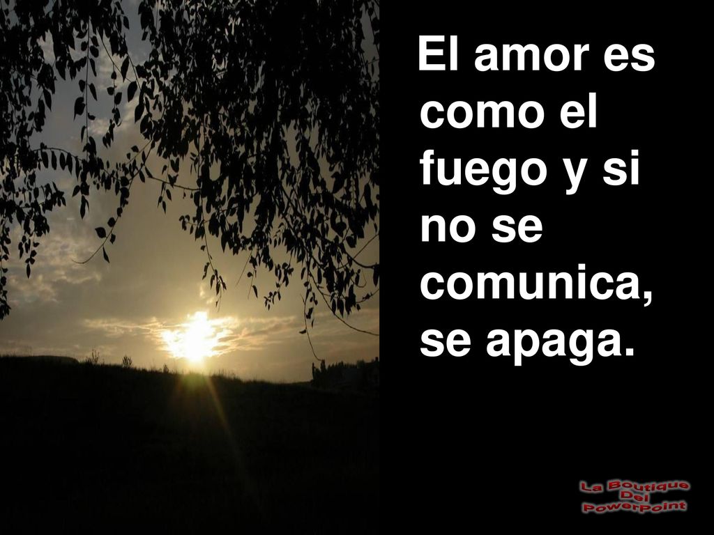 El amor es como el fuego y si no se comunica, se apaga.