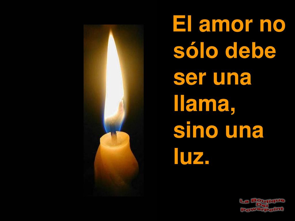 El amor no sólo debe ser una llama, sino una luz.
