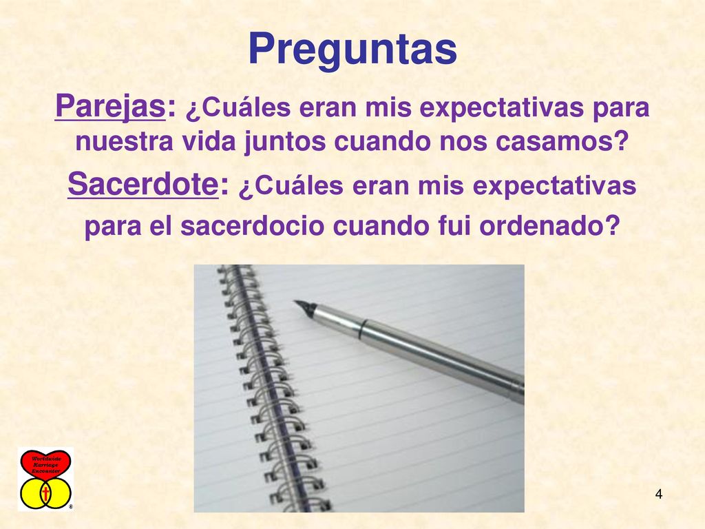 Preguntas Parejas: ¿Cuáles eran mis expectativas para nuestra vida juntos cuando nos casamos Sacerdote: ¿Cuáles eran mis expectativas.