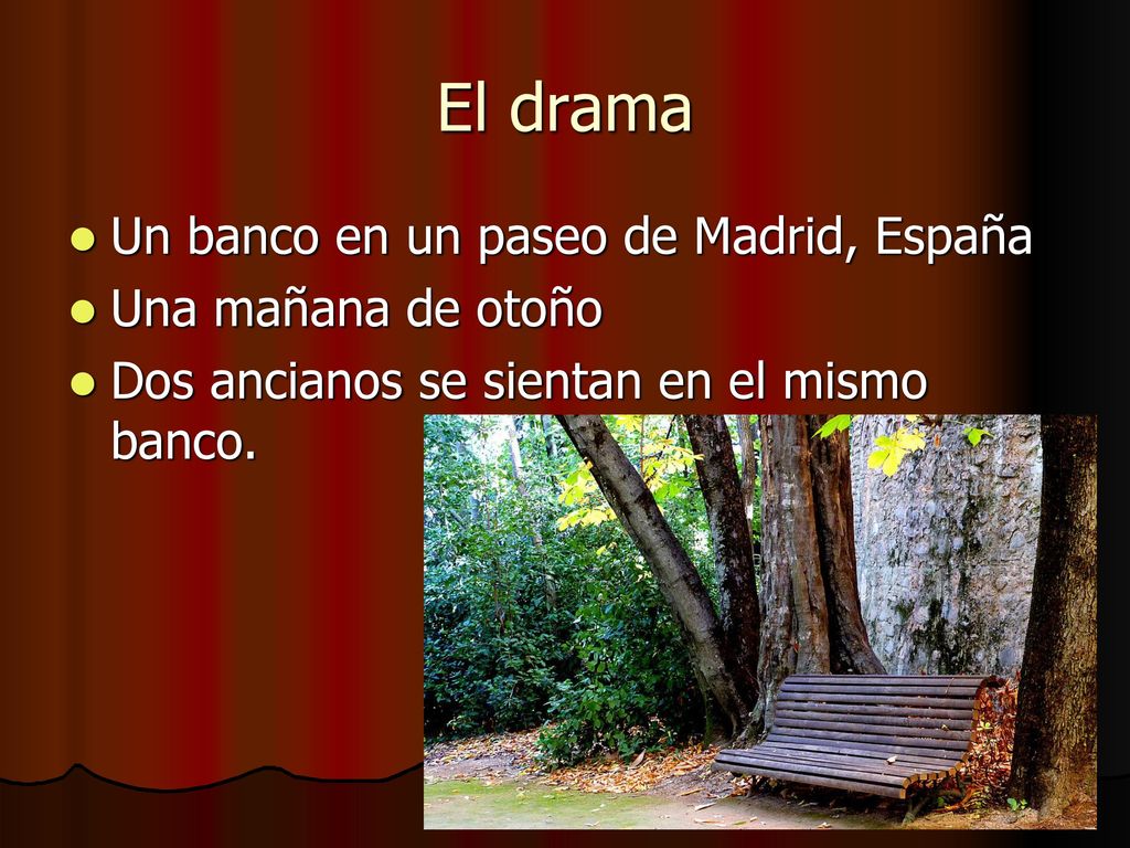 El drama Un banco en un paseo de Madrid, España Una mañana de otoño