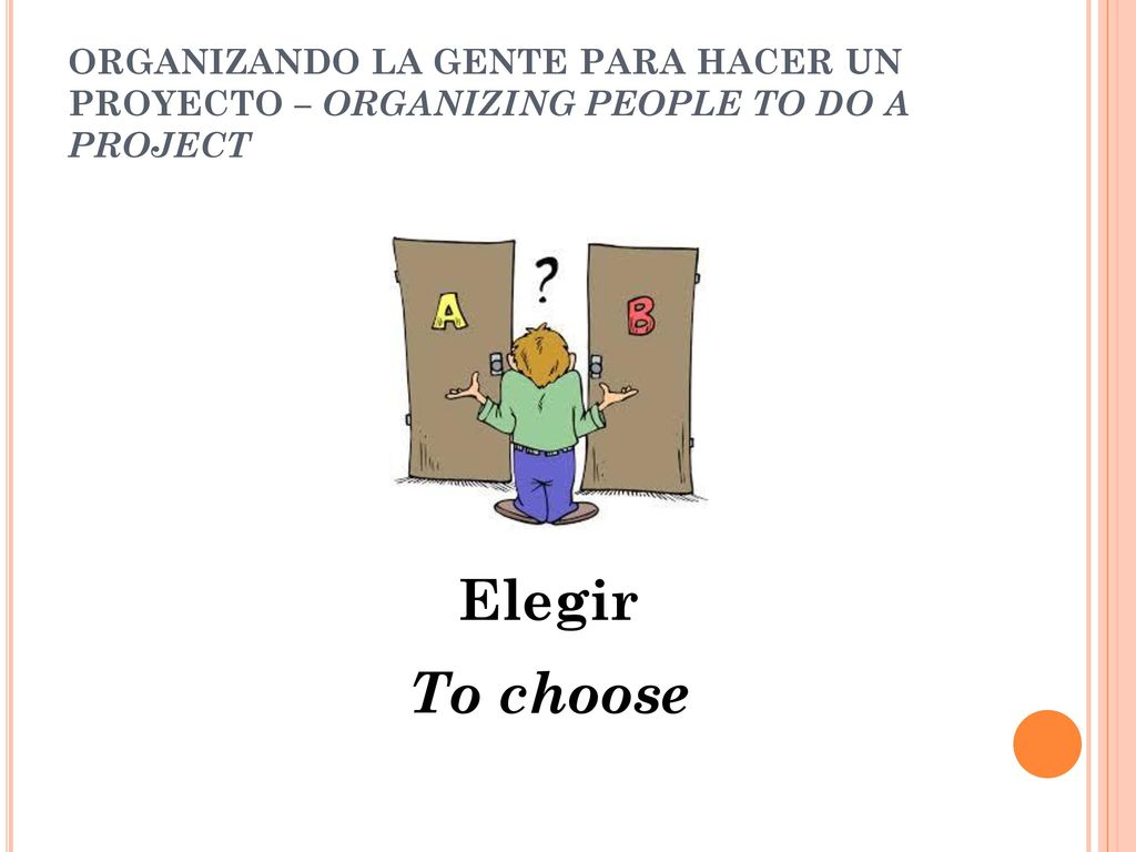 ORGANIZANDO LA GENTE PARA HACER UN PROYECTO – ORGANIZING PEOPLE TO DO A PROJECT