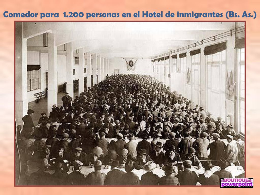Comedor para personas en el Hotel de inmigrantes (Bs. As.)
