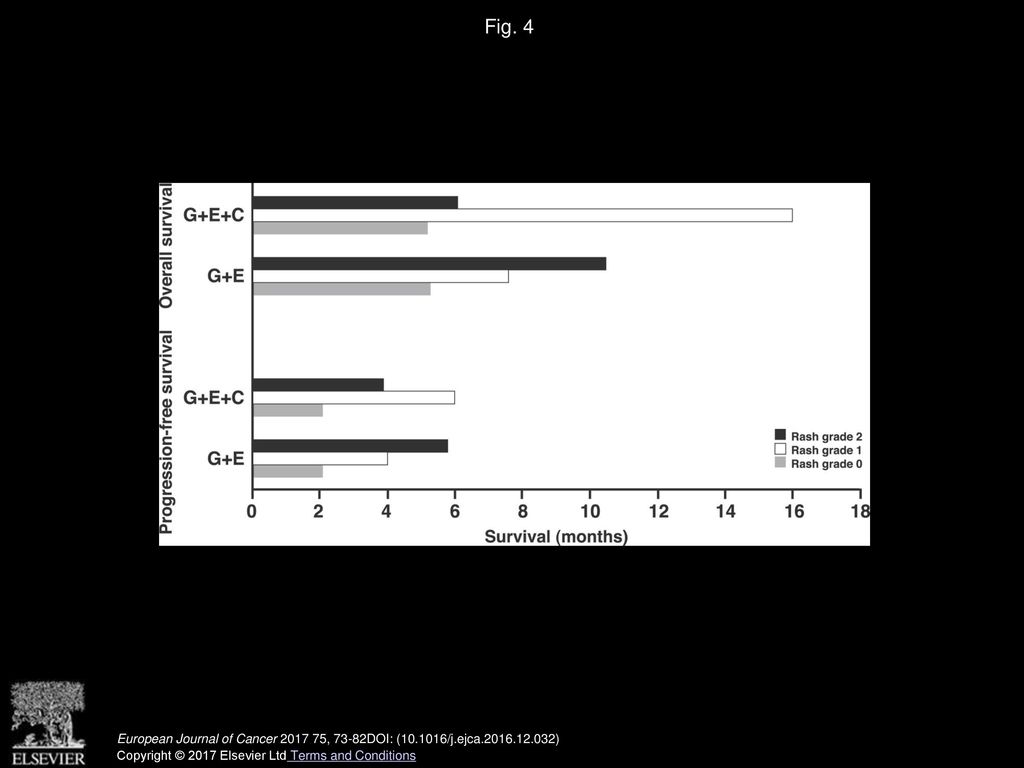Fig. 4 Survival according to treatment arm and skin toxicity.