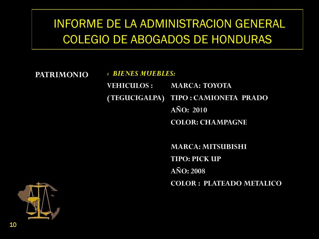 INFORME DE LA ADMINISTRACION GENERAL COLEGIO DE ABOGADOS DE HONDURAS