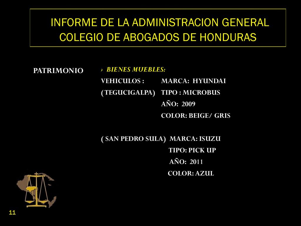 INFORME DE LA ADMINISTRACION GENERAL COLEGIO DE ABOGADOS DE HONDURAS