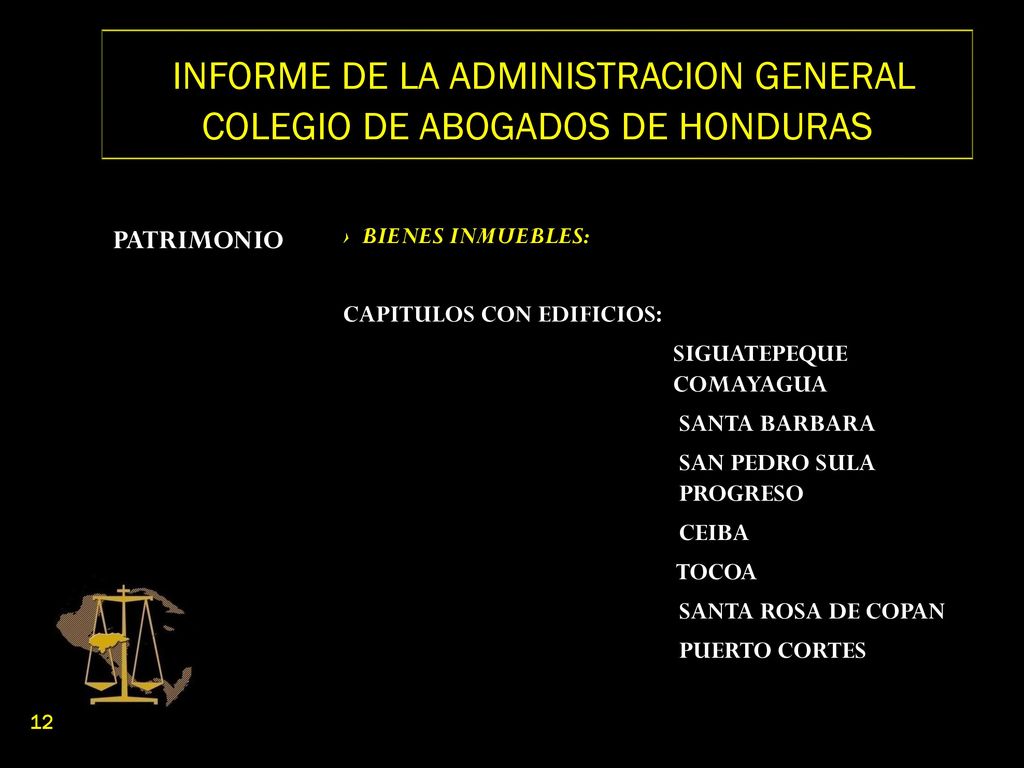 INFORME DE LA ADMINISTRACION GENERAL COLEGIO DE ABOGADOS DE HONDURAS