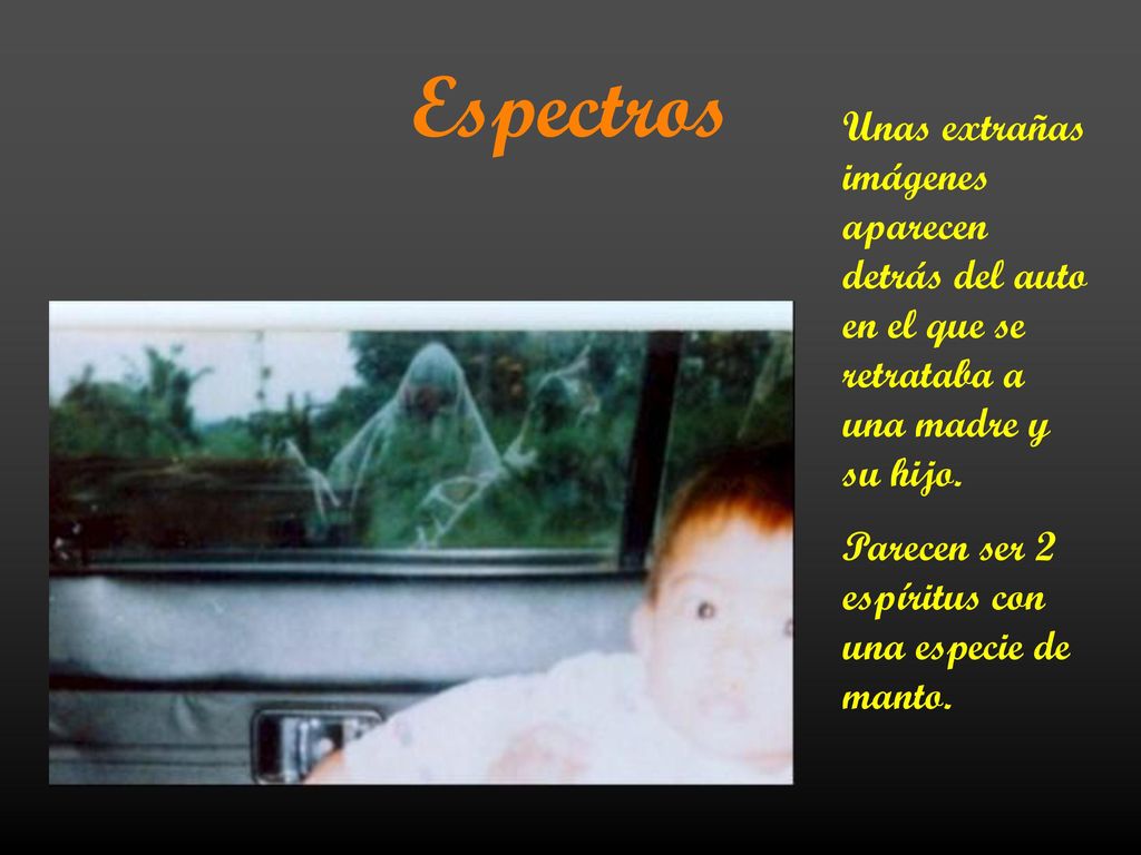 Espectros Unas extrañas imágenes aparecen detrás del auto en el que se retrataba a una madre y su hijo.