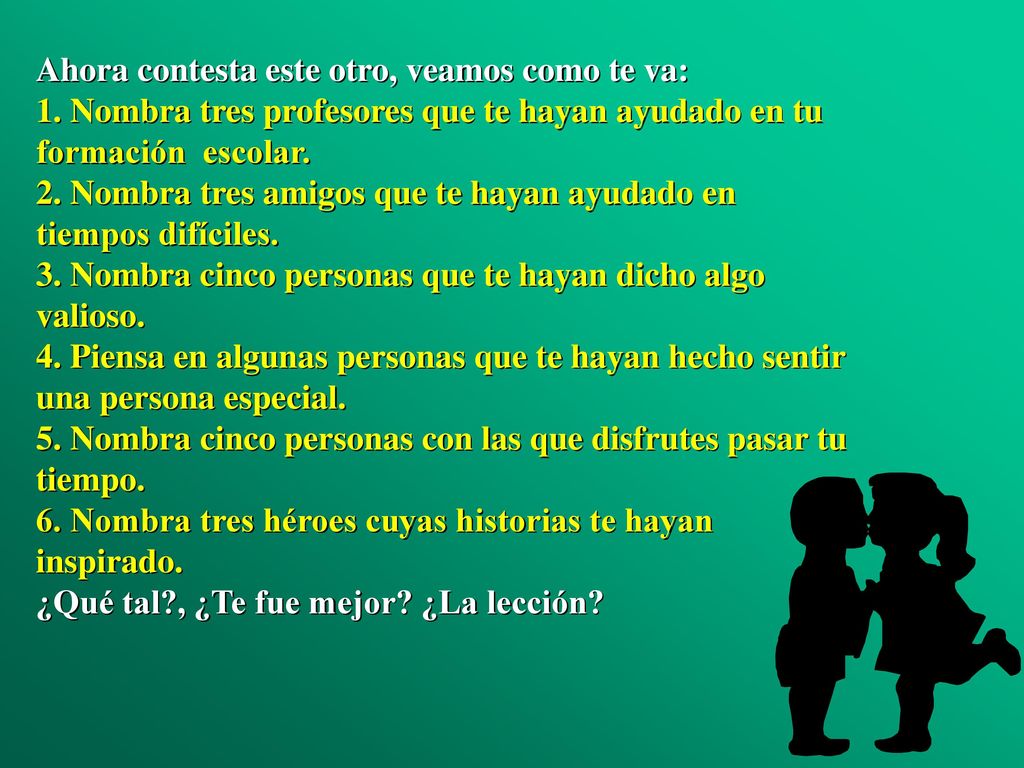Ahora contesta este otro, veamos como te va: 1