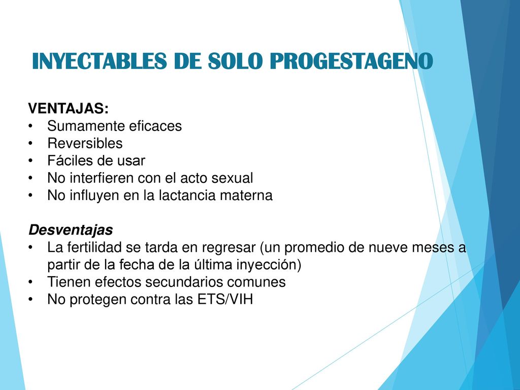 INYECTABLES DE SOLO PROGESTAGENO