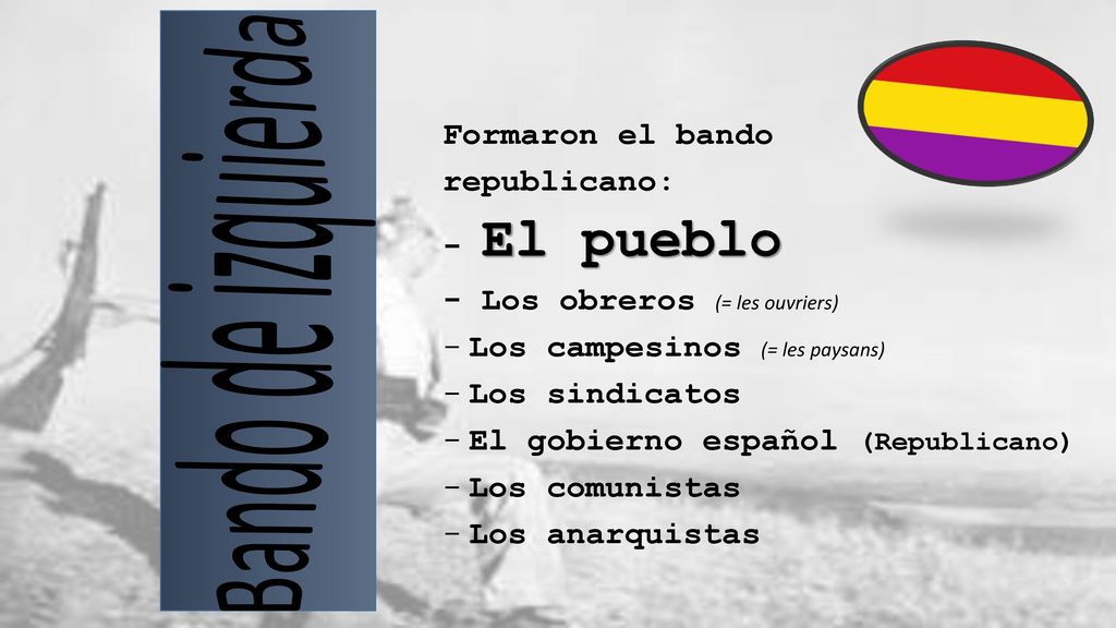 - Los obreros (= les ouvriers) Los campesinos (= les paysans)