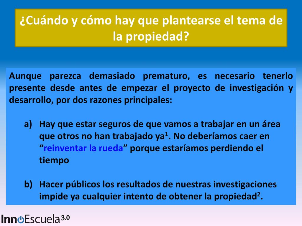 ¿Cuándo y cómo hay que plantearse el tema de la propiedad