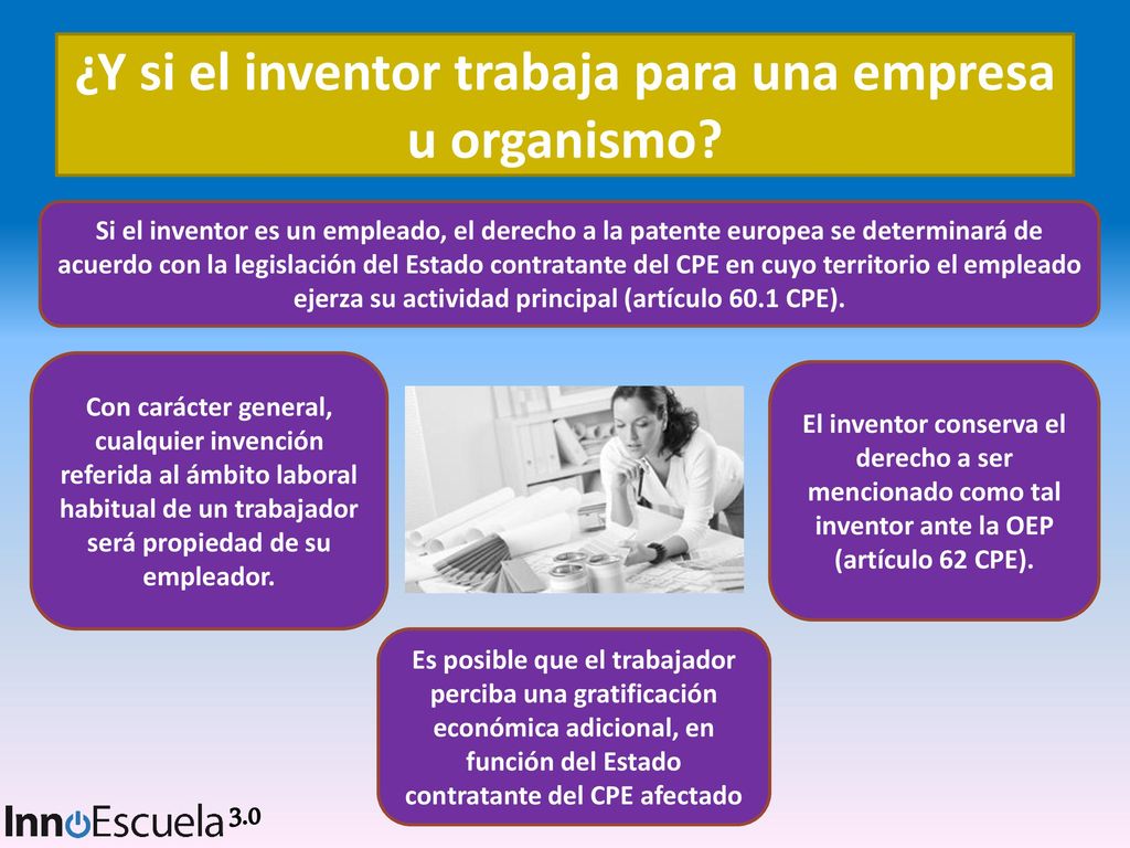 ¿Y si el inventor trabaja para una empresa u organismo