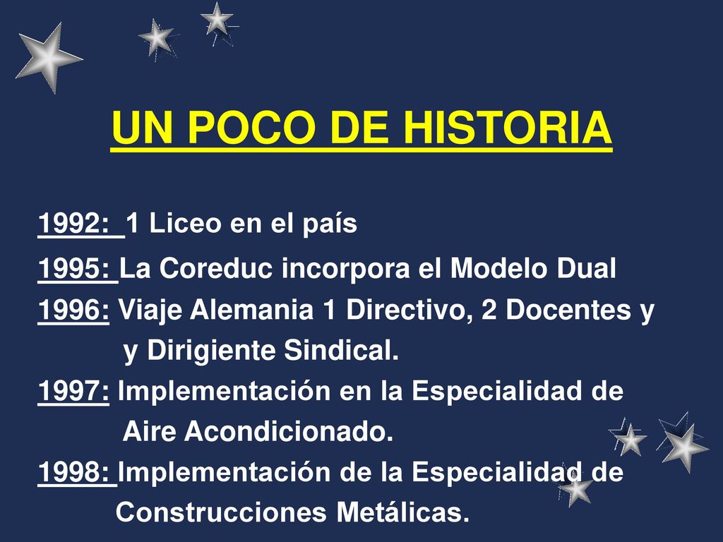 UN POCO DE HISTORIA 1992: 1 Liceo en el país