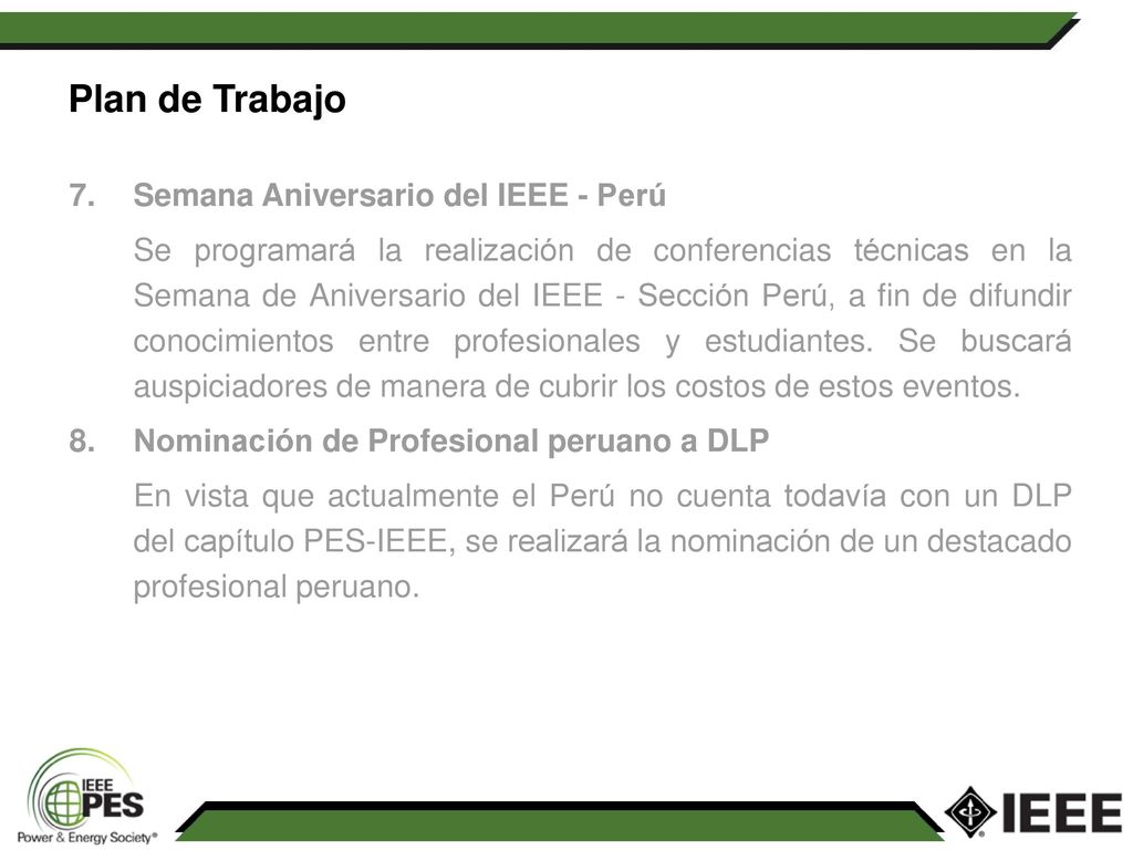 Plan de Trabajo 7. Semana Aniversario del IEEE - Perú