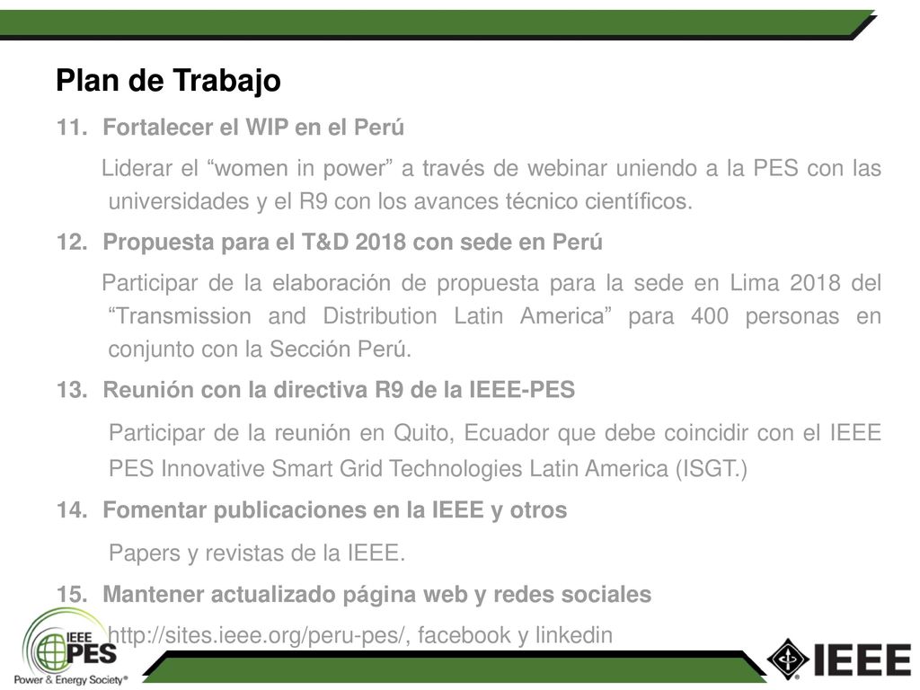 Plan de Trabajo Fortalecer el WIP en el Perú