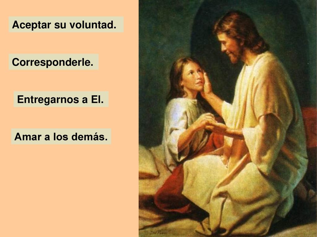 Aceptar su voluntad. Corresponderle. Entregarnos a El. Amar a los demás.