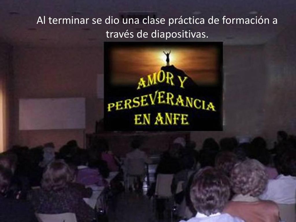 Al terminar se dio una clase práctica de formación a través de diapositivas.
