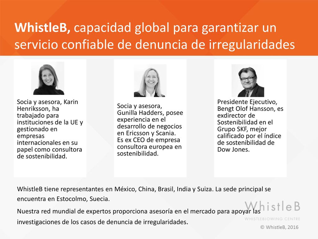 WhistleB, capacidad global para garantizar un servicio confiable de denuncia de irregularidades