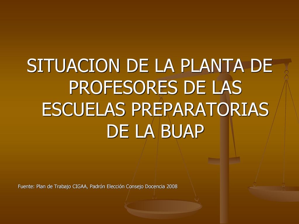 SITUACION DE LA PLANTA DE PROFESORES DE LAS ESCUELAS PREPARATORIAS DE LA BUAP