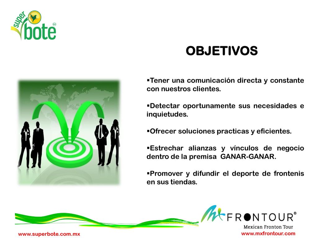 OBJETIVOS Tener una comunicación directa y constante con nuestros clientes. Detectar oportunamente sus necesidades e inquietudes.