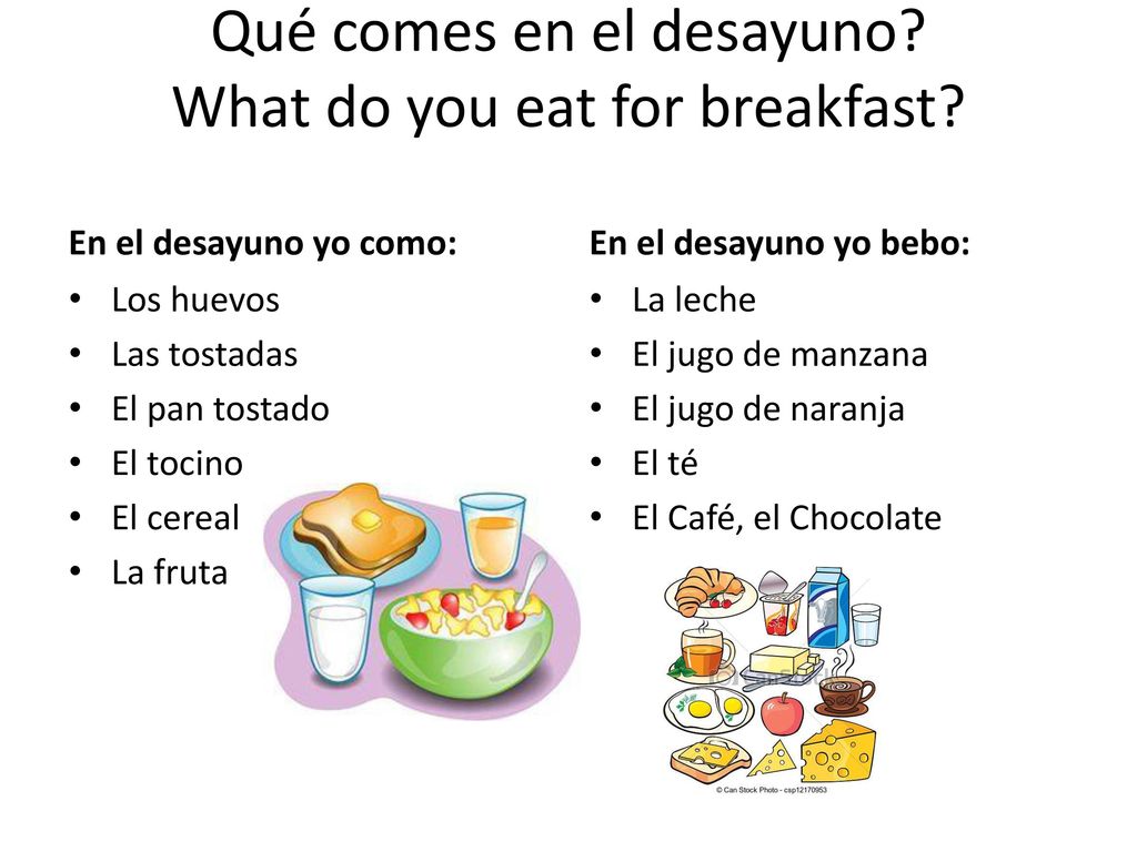 Qué comes en el desayuno What do you eat for breakfast