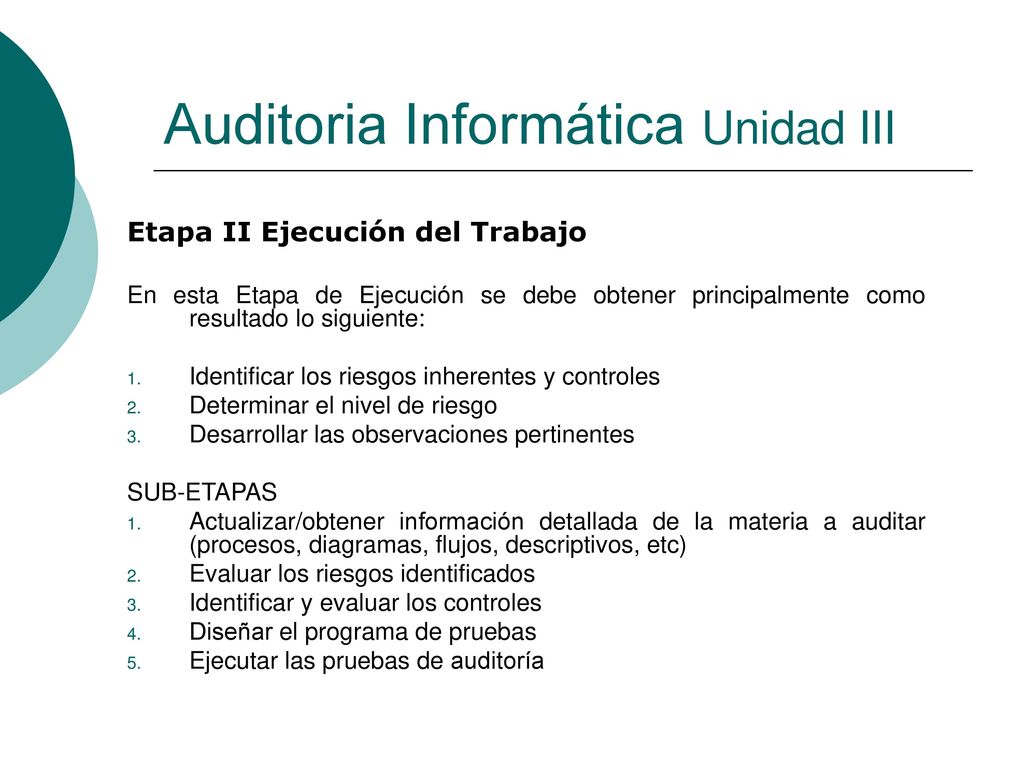 Auditoria Informática Unidad III