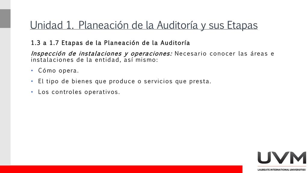 Unidad 1. Planeación de la Auditoría y sus Etapas