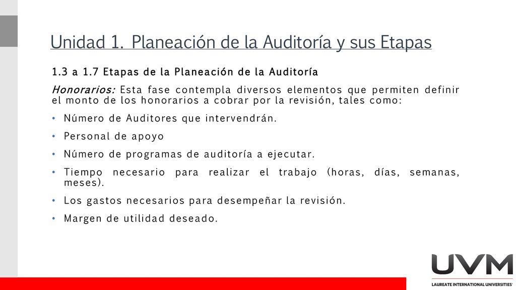 Unidad 1. Planeación de la Auditoría y sus Etapas