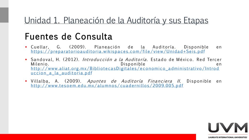 Unidad 1. Planeación de la Auditoría y sus Etapas
